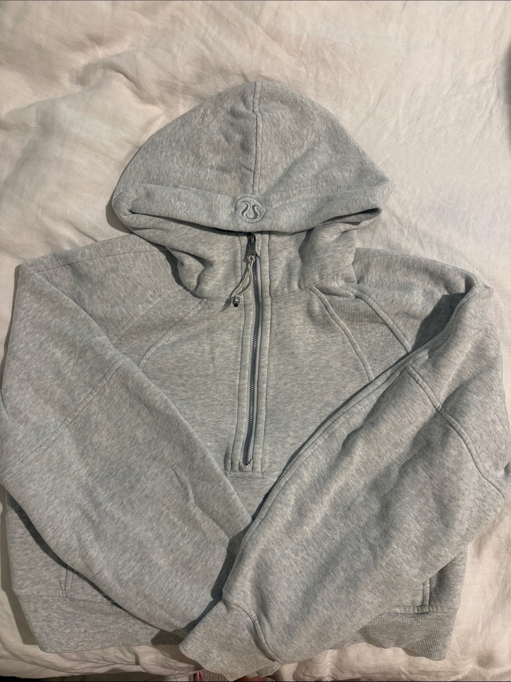 lululemon athletica Light Gray Half-Zip Hooded Pullover